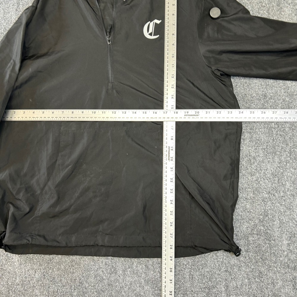 War Club Quarter Zip Windbreaker Jacket Black Mens Large Gothic Graphic Pullover - Picture 6 of 9